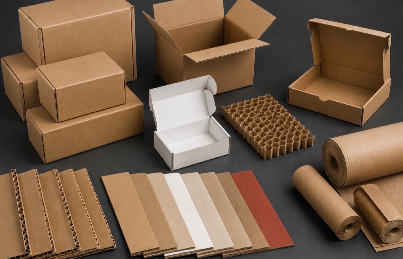Corrugated boxes, paperboard cartons and fibre protective packaging
