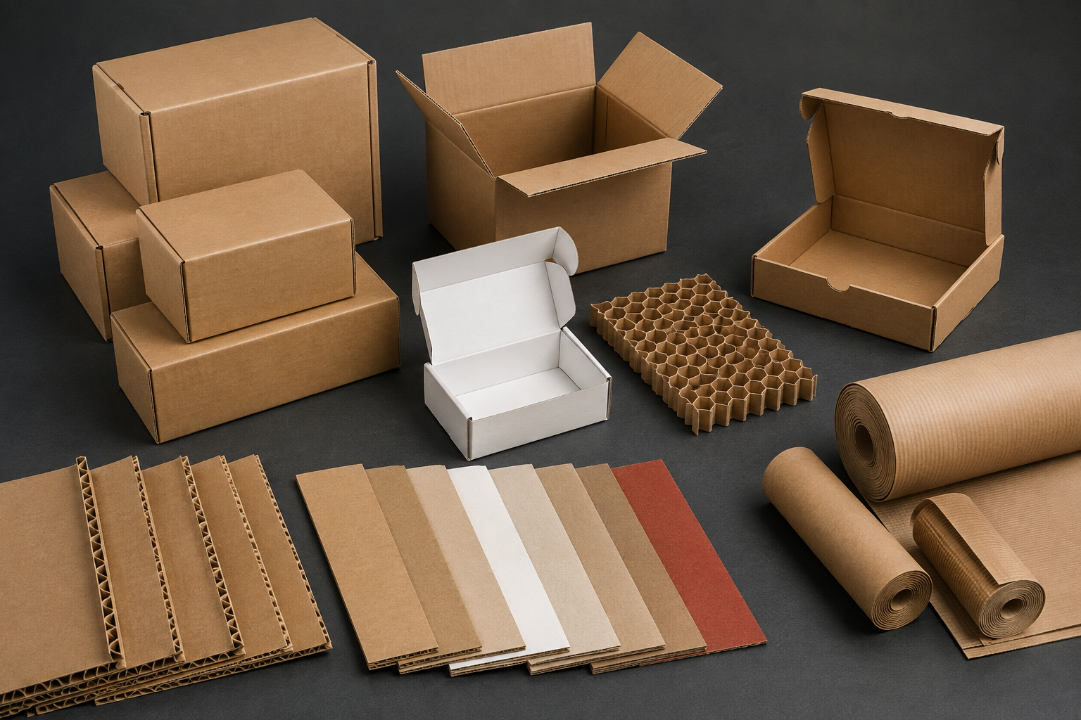 Range of unbranded corrugated and paperboard packaging products